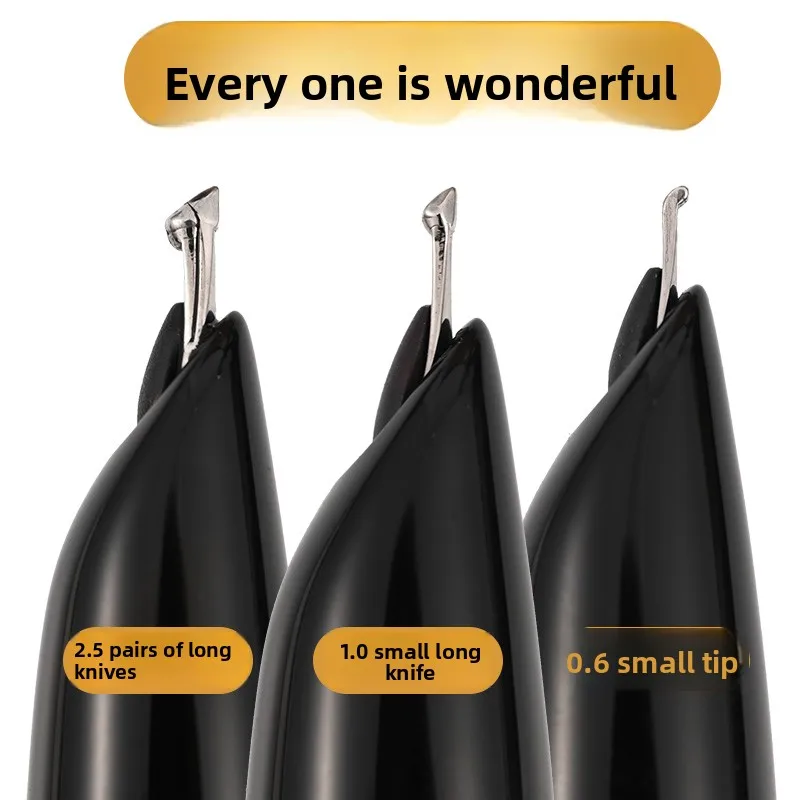 

Деревянная перьевая ручка ручной работы, полированная, сверхтолстая, 1,2 мм, 2,5 мм, двухслойное длинное перо для ножа для делового письма и каллиграфии