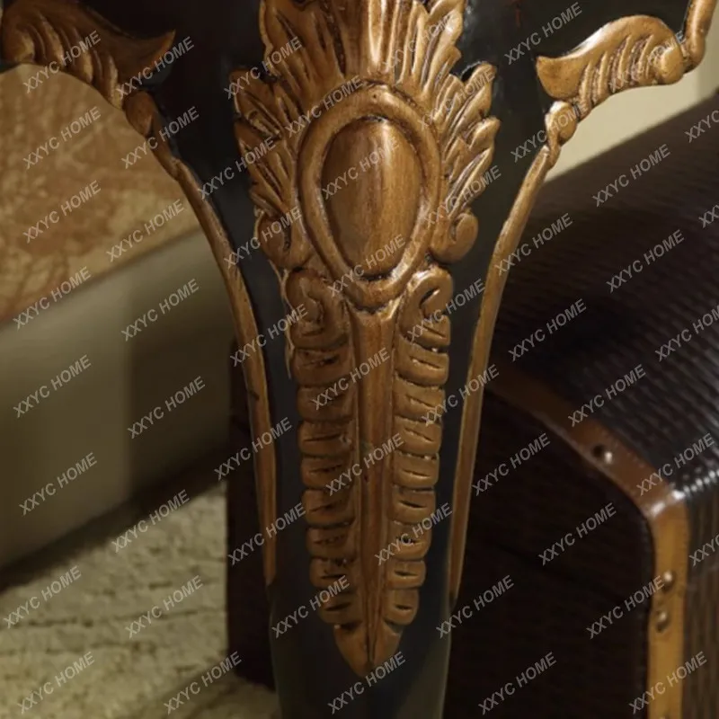 Neoclassical black and gold painted color double door New Chinese style Phnom Penh corner cabinet Entrance cabinet Side