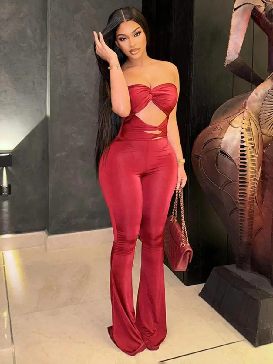 

New C25JP234 Women's Pure Color Strapl Svel Slim Fit Bal Knot Pants Low Waist Long Pants Thin Model