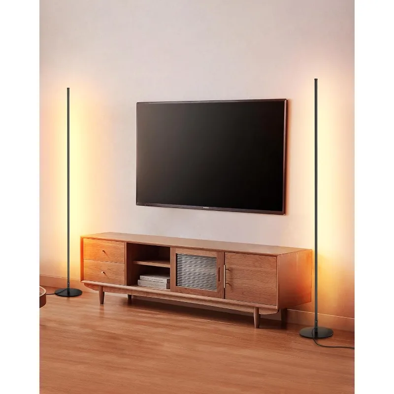 

LED Corner Floor Lamp, Set of 2 Modern Dimmable Mood Floor Light, 57.5" Minimalist Standing Tall Lamp for Living Room, Bedroom