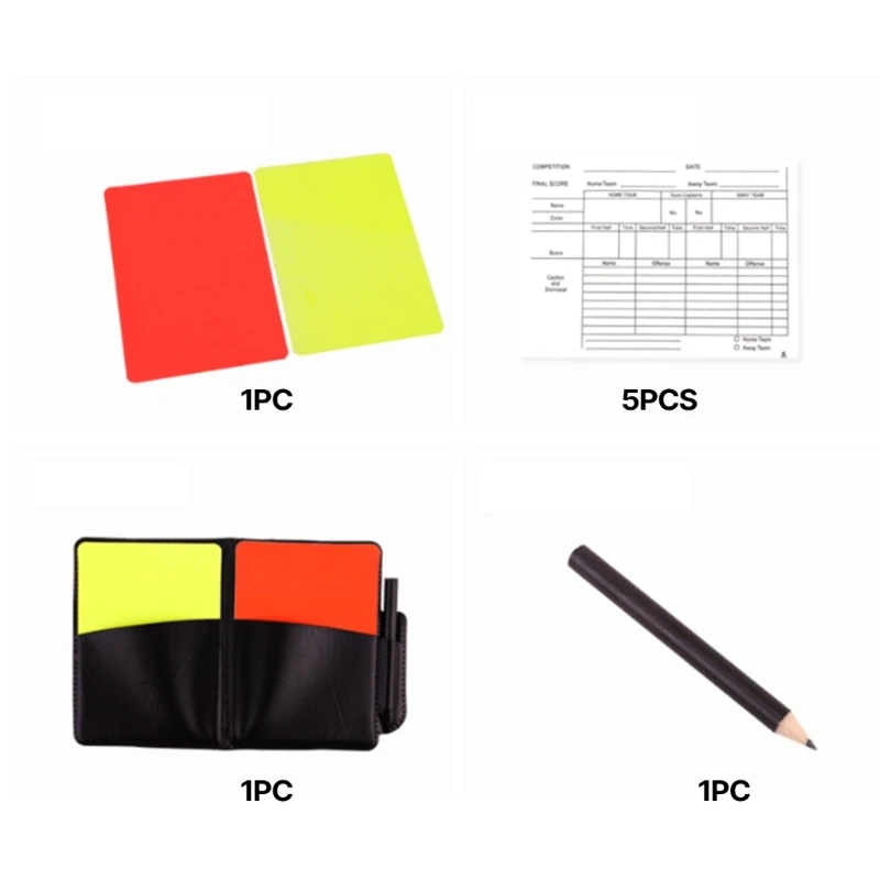 F1FD Redness Yellow Soccer Referee Warning Cards for Football Soccer Referee Cards Set Referee Penalty Cards with Card Holder