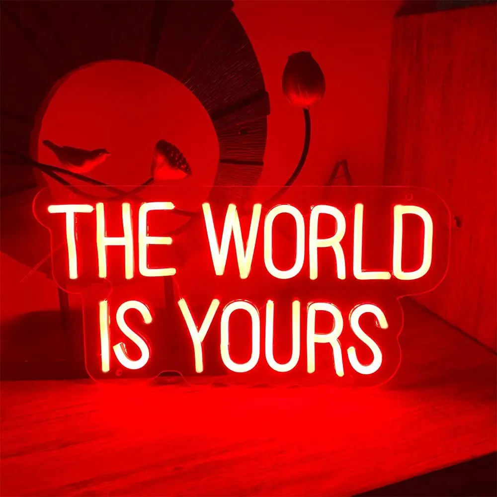 The World Is Yours Neon Signs Light Flex Neon Birthday Party Game Room Bar Shop Logo Pub Store Club Nightclub Decor Made Wall