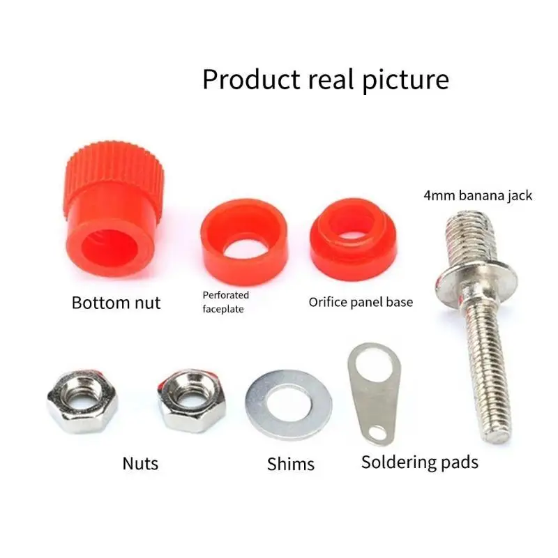 652F 50Pcs Electrical Connectors Terminals 4mm Banana Plug Socket Binding Posts Terminals for Amplifier 4mm Terminals
