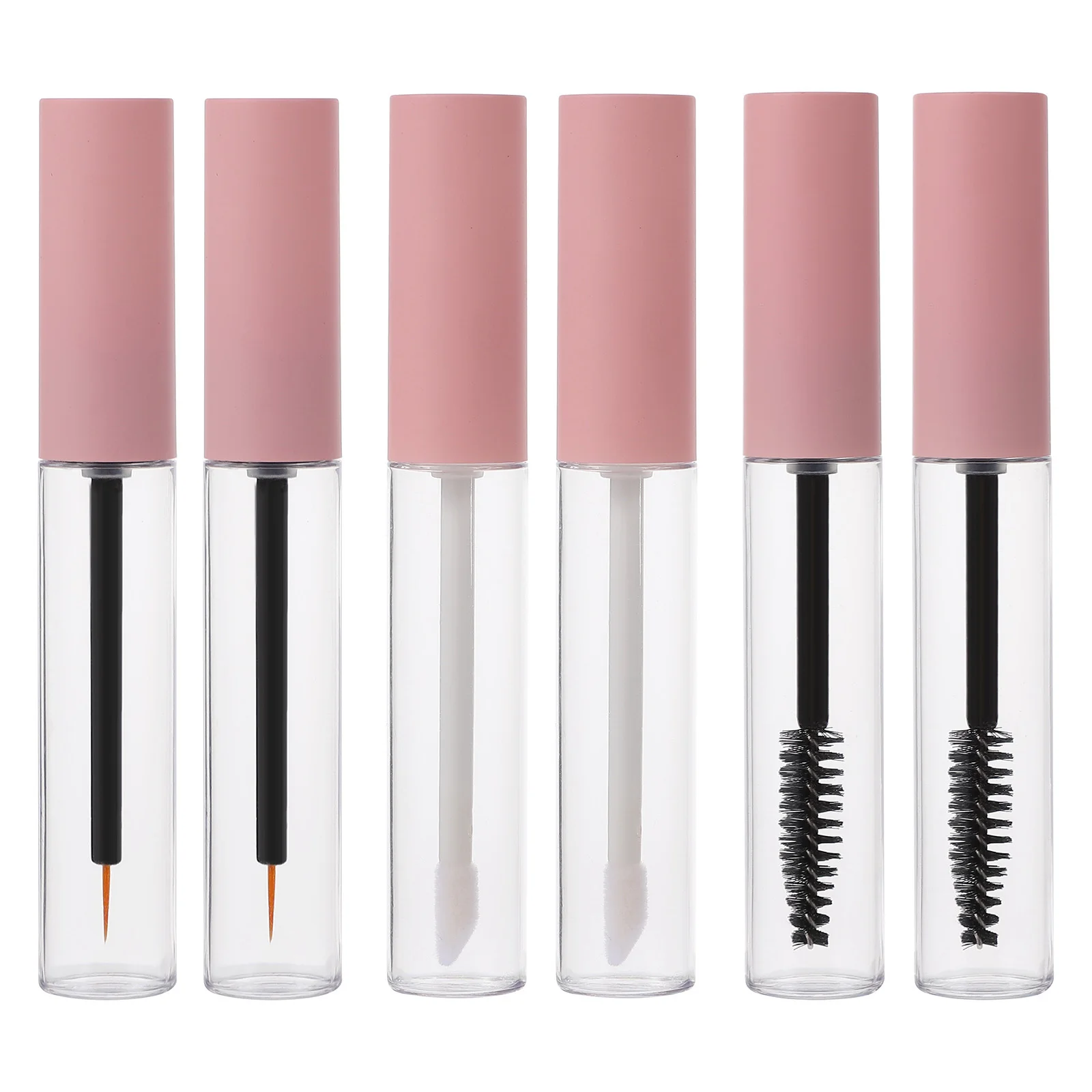 6 pçs tubos de rímel à prova de vazamento plástico vazio cílios delineador garrafas de brilho labial durável armazenamento de maquiagem tubo de rímel