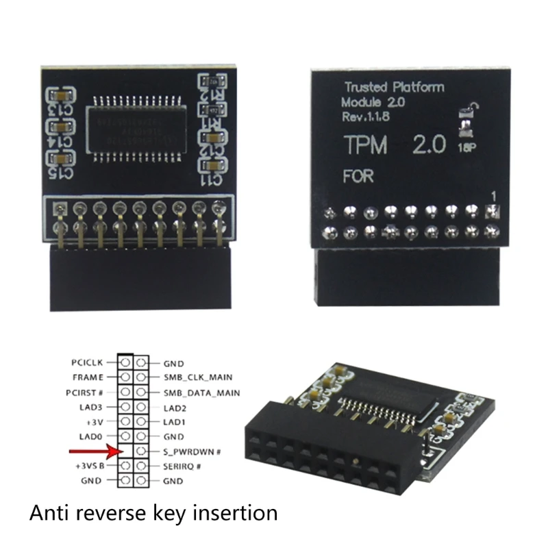 ความทนทาน โมดูลความปลอดภัยการเข้ารหัส TPM2.0 สำหรับคอมพิวเตอร์ต่างๆ ใช้การแทรกคีย์ AntiReverse ทุกวัน