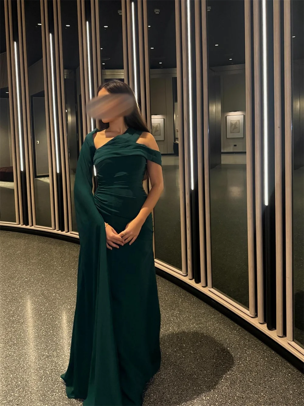 فستان حورية البحر الكلاسيكي للنساء بدون أكمام فستان حفلات سويب تراين طول الأرض فستان سهرة أنيق مخصص للحفلات الجديدة 2025 #2