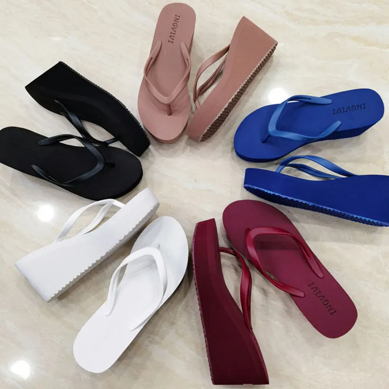

7.5cm Platform Womens Shoes Comfort Summer Women Wedge Slippers Outdoor Sports Beach Flip Flops Opened Toe Casual Shoes