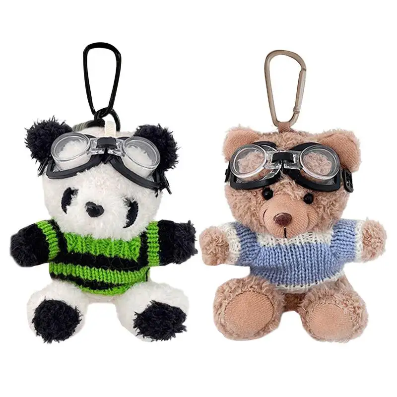 

Брелоки животные Plushie, рюкзак, кошелек, подвеска, свитер и очки, милый брелок, медведь, рюкзак, подвеска для девочек и