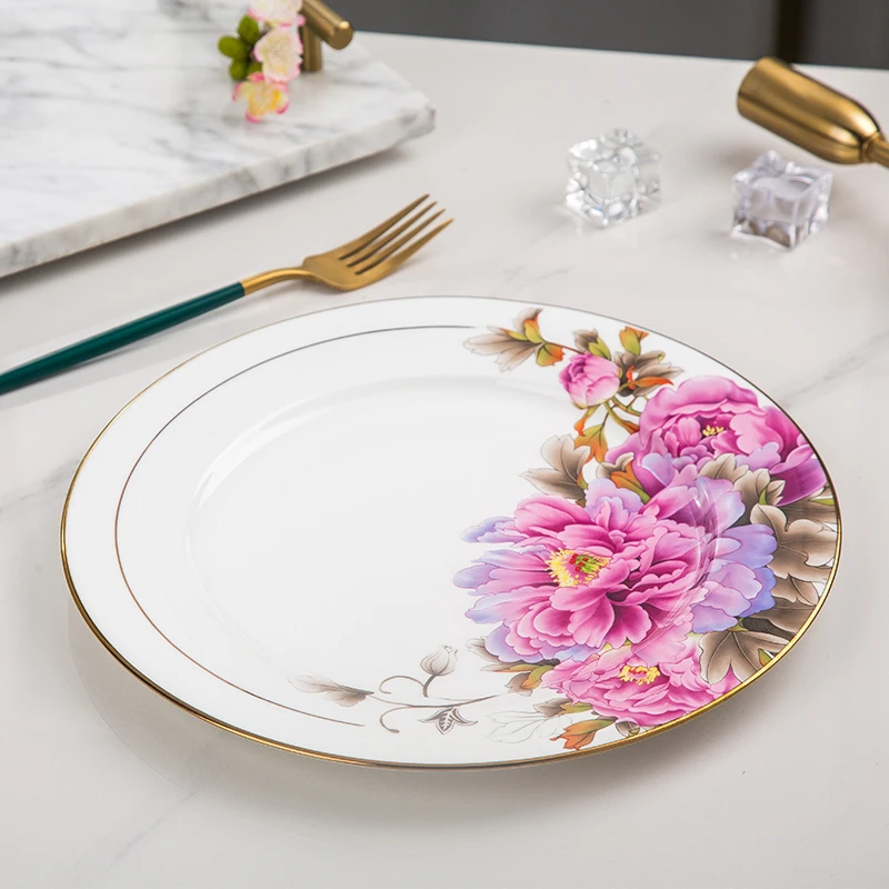 

10 inch steak dinner plate Household Western style tableware plate Single shallow plate Flat cold dish Western dinner plate