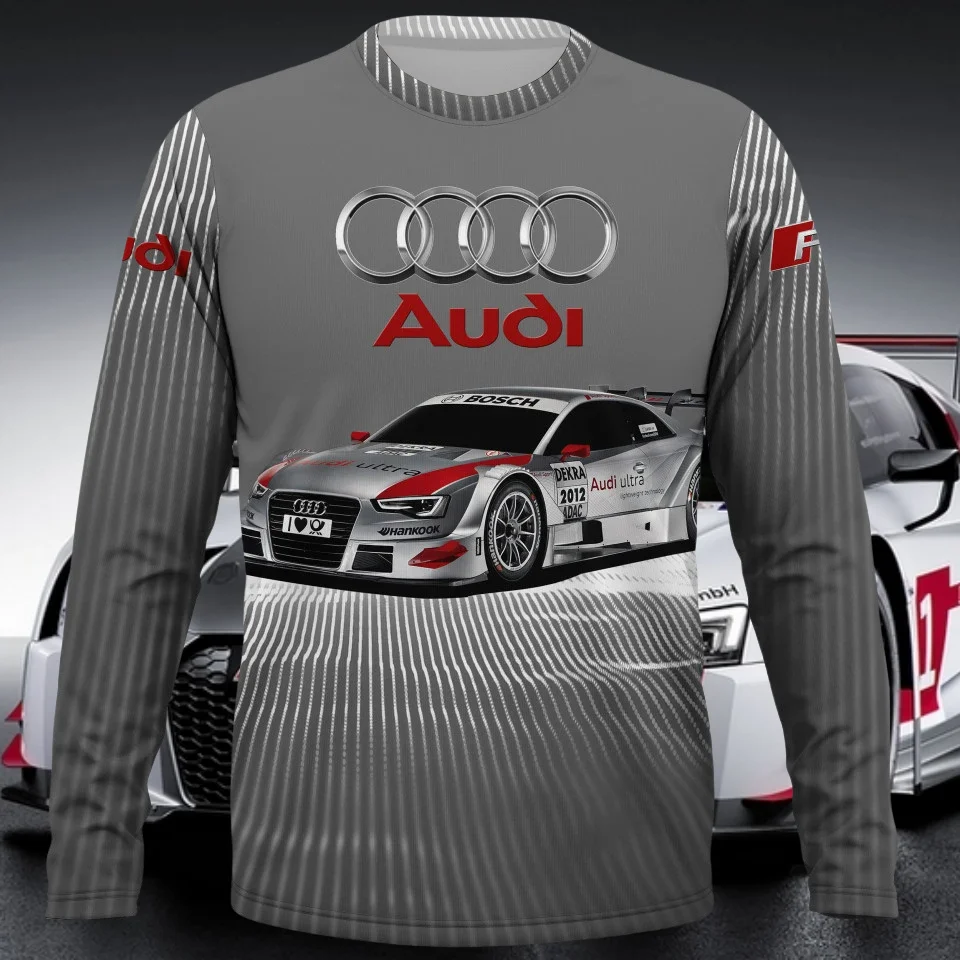 

Audi Authorized Racing Quattro Racing Топ с длинными рукавами для мужчин и женщин, дышащий, быстросохнущий, впитывающий пот, с длинным рукавом, мото
