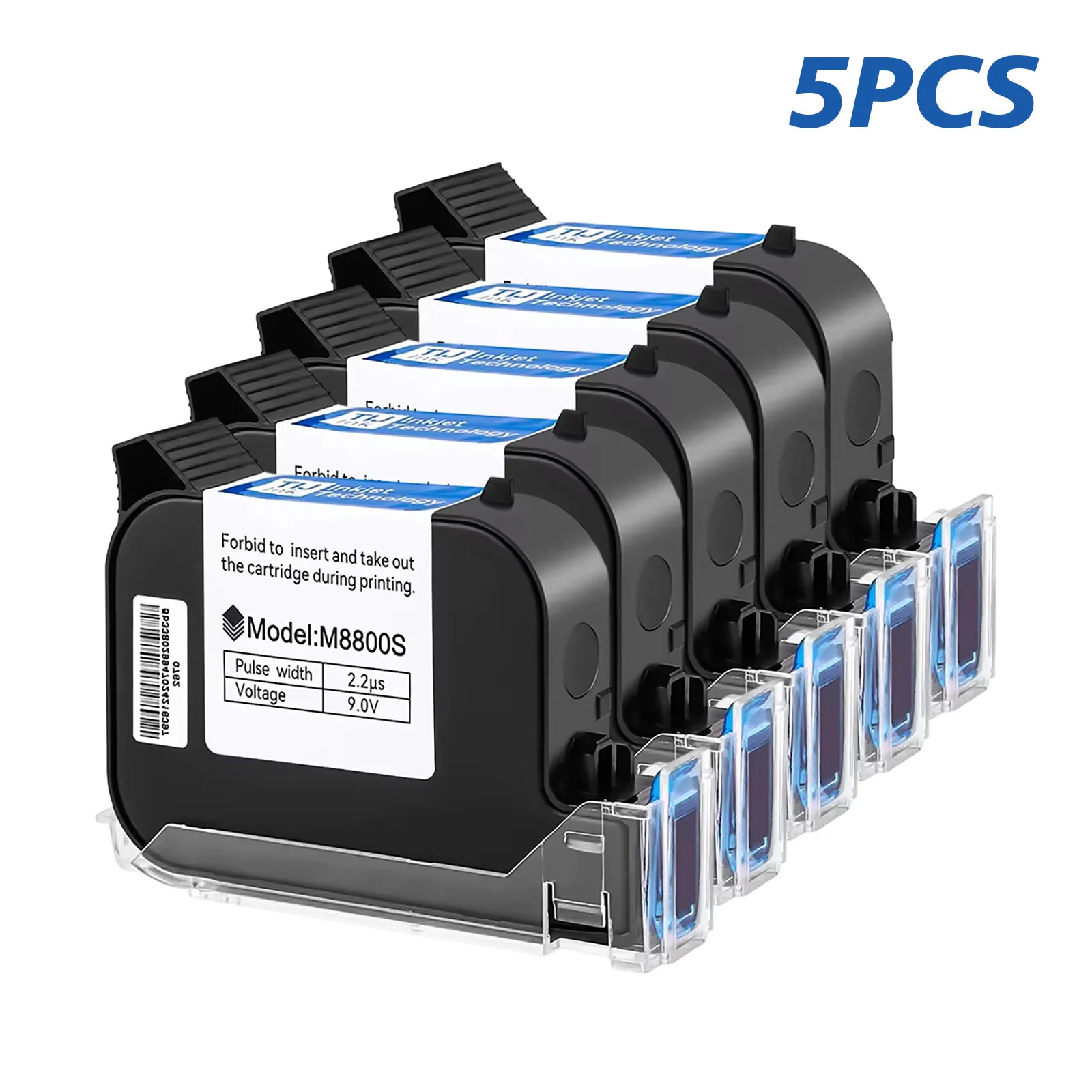 1/3/5pcs 12.7mm Ink Cartridge Universal for TIJ Handheld Online Inkjet Printer Quick-drying Solvent Black Ink Unencrypted