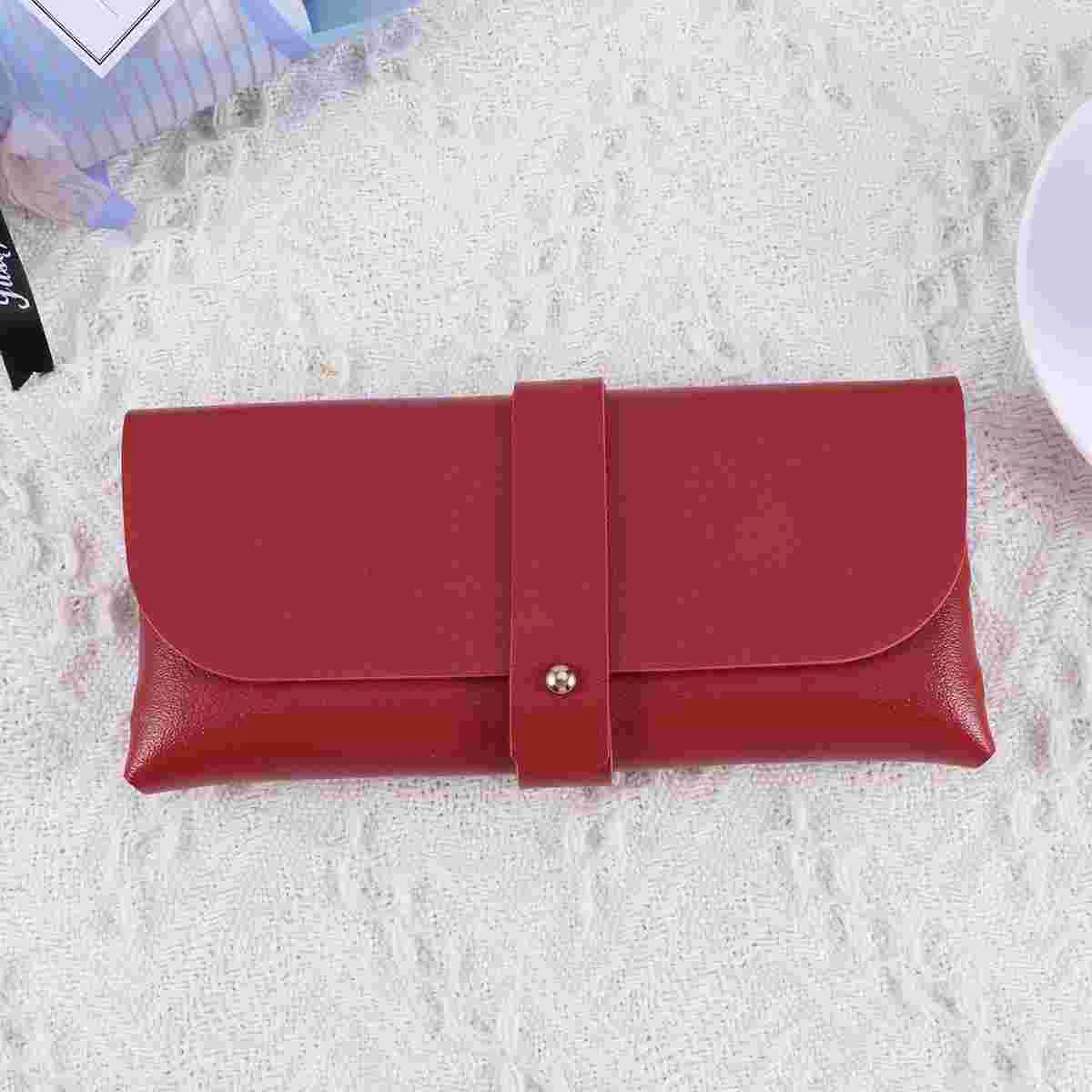 Fashion Glasses Case Buckle Clamshell PVC Glasses Case Handmade Cover Bag (Red) PVC glasses cover