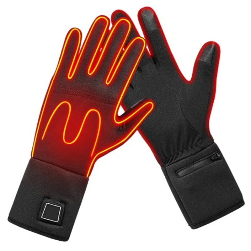 

Five Fingers Winter Electric Heating Gloves Touch Screen Powered Motorcycle Racing Gloves Battery Powered Motor Gloves