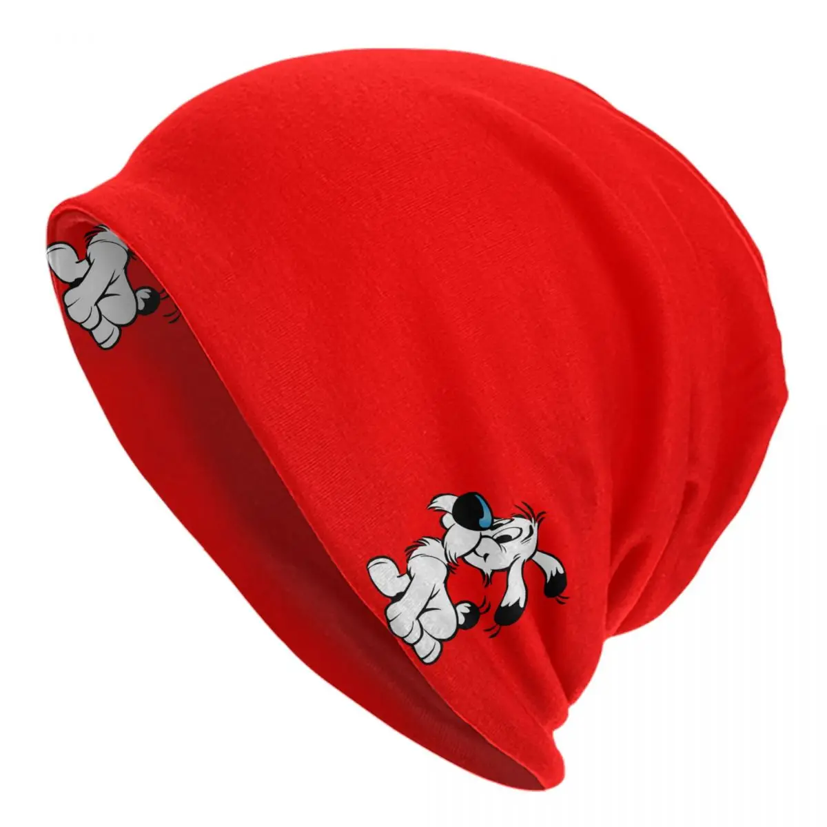 Custom Asterix And Obelix Dogmatix Bonnet Hat Knitted Hats Unisex Adult Funny Cartoon Dog Idefix  Skullies Beanies Caps