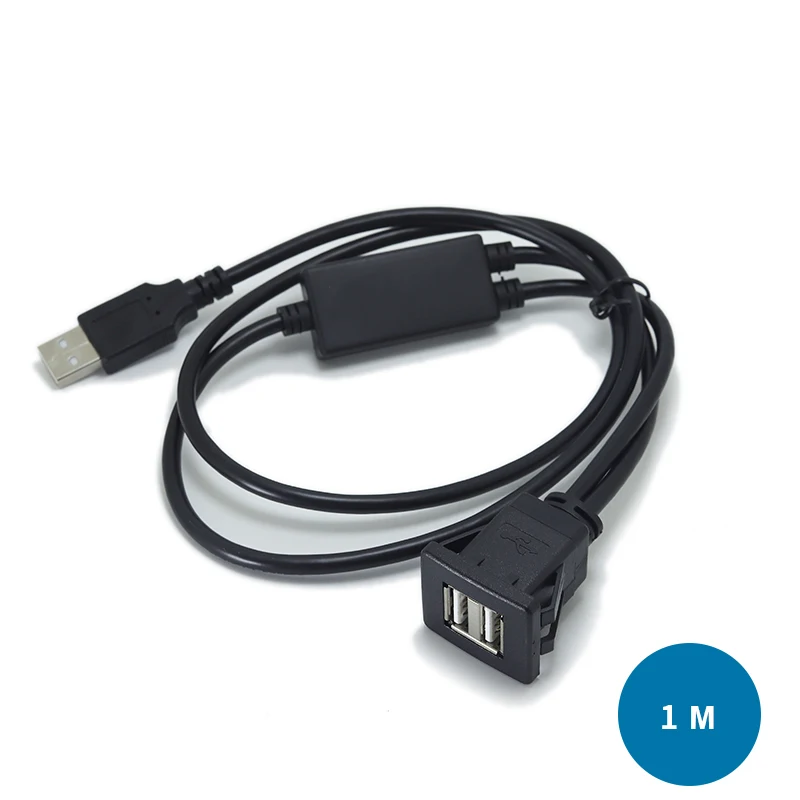 1 PC Car Van Instrument USB Double U Disk Waterproof Cable Data Extension Cable