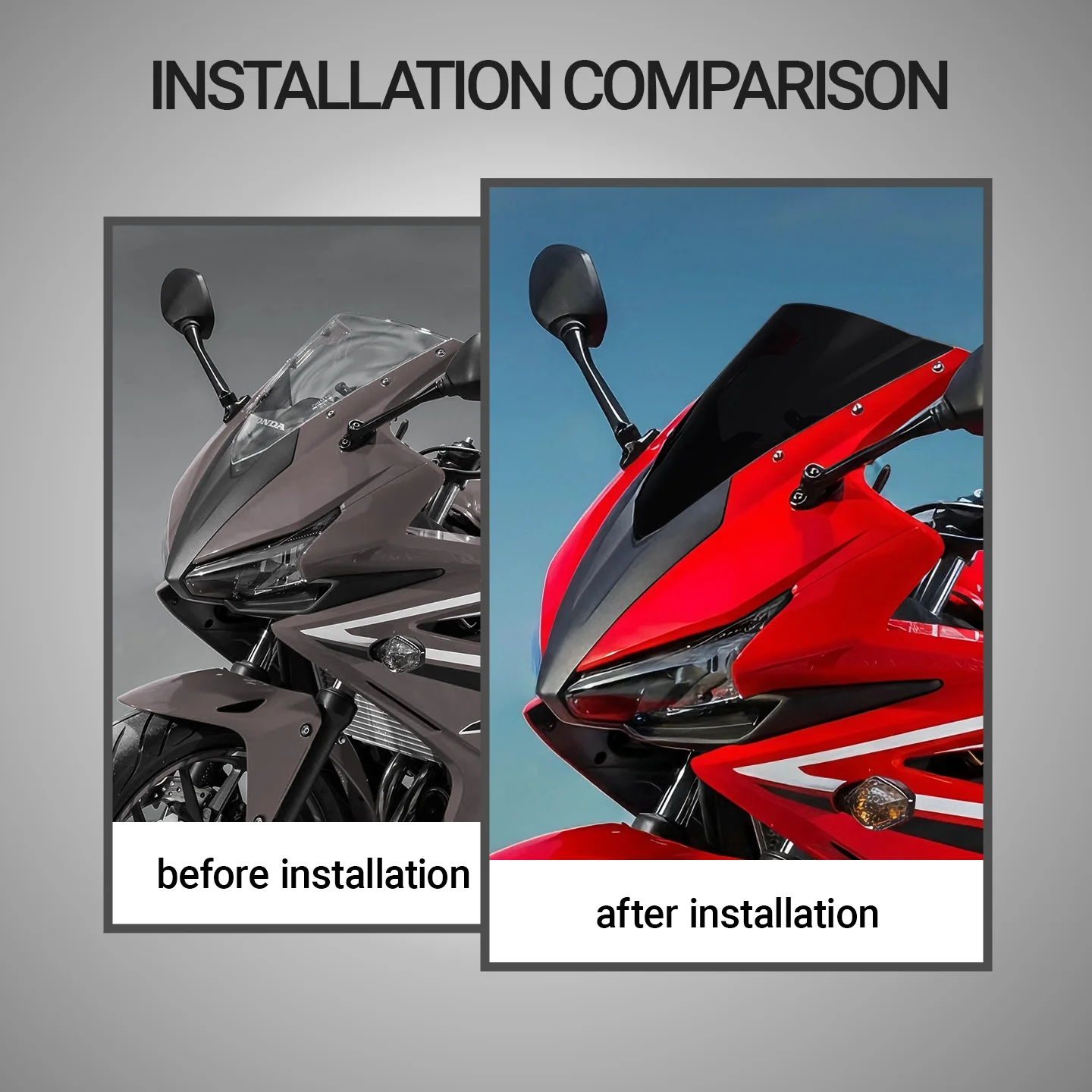 الزجاج الأمامي CBR500R لهوندا CBR500R الزجاج الأمامي للدراجات النارية فقاعة مزدوجة الزجاج الأمامي منحرف cbr500r الزجاج الأمامي 2016-2018 #2