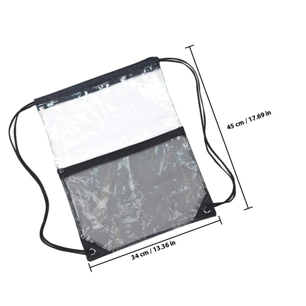 2Pcs Waterproof Drawstring Transparent Travel Pouch Clear Toiletry Organizer Bag for Beach Pool Gym Swimming Storage Mesh Sports
