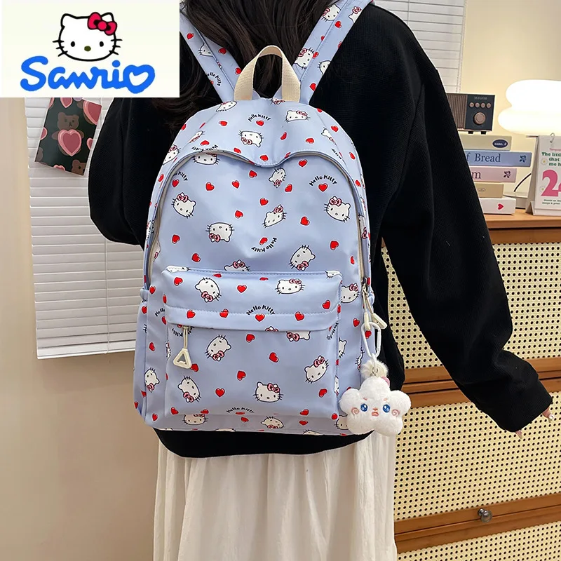 Sanrio Fashion Large Capacity High Quality Load Reducing Backpack Student Cartoon Hello Kitty Lightweight Storage Backpack