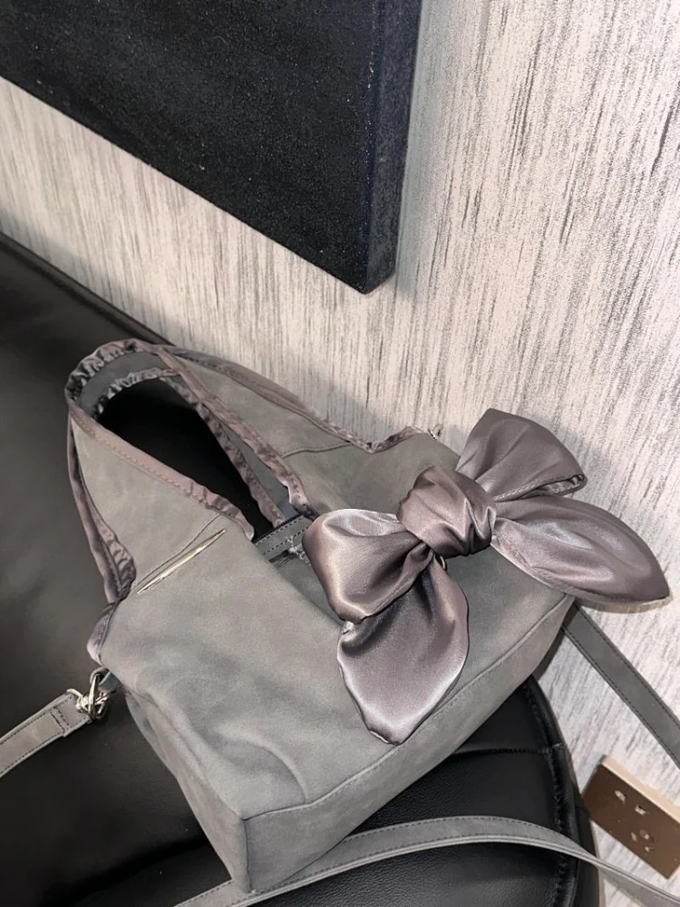 2024 New Sweet Bowknot  Underarm Bag  Y2k Aesthetic Fashion Tote Bags Women All Match Casual Shoulder Handbags