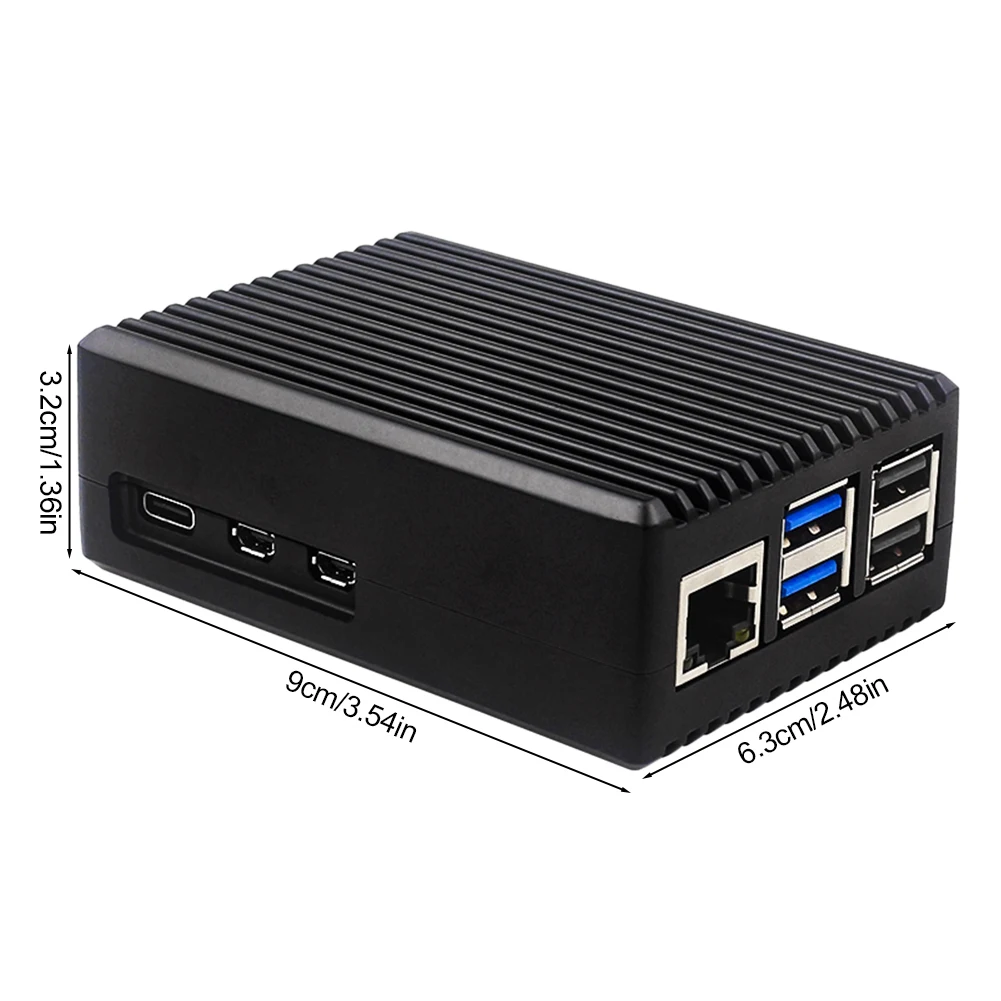 For Raspberry Pi 5 Aluminium Alloy Case Metal Shell with Heatsink Cooling Fan Case Shell Cooling Enclosure for Raspberry Pi 5