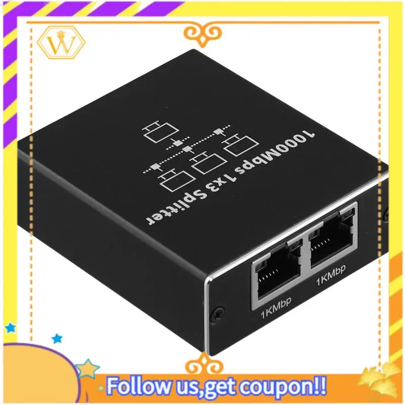 

A01K-гигабитный Ethernet-сплиттер от 1 до 3 портов, 1000 Мбит/с, сетевой удлинитель, адаптер RJ45 для ПК, ноутбука, маршрутизатора, ТВ-приставки