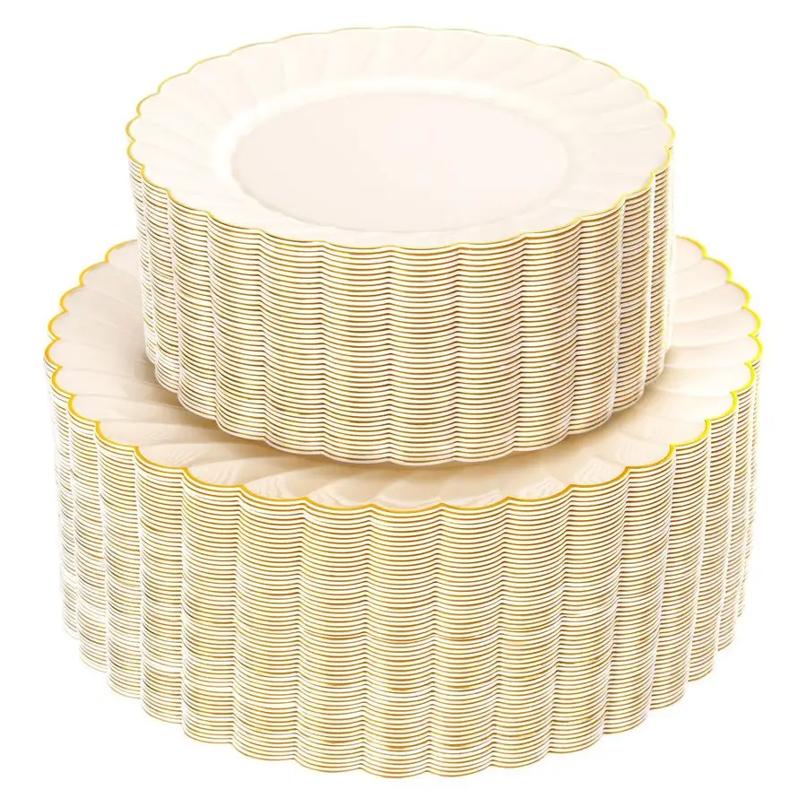 100PCS Ivory Scallo…