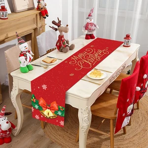 Polyester Christmas Table Runner, Merry Christmas Decorations for Home Decor, Christmas, Note, Gifts Noel, New Year, 2023, 2024 8 Main Sales Table Path - №8