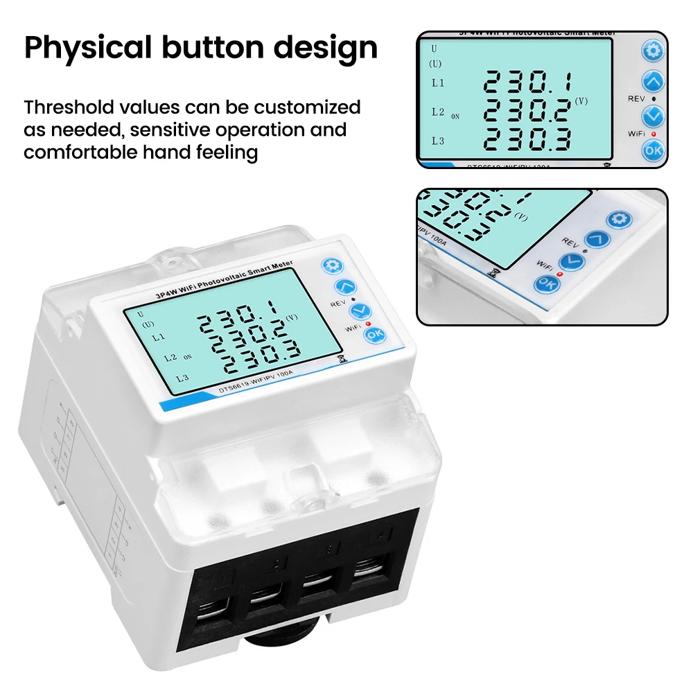 Imagem -04 - Inteligente 3-phase Disjuntor Wi-fi Controle Remoto Protetor Elétrico Interruptor Automático Tela Led Tuya App 80380v 100a