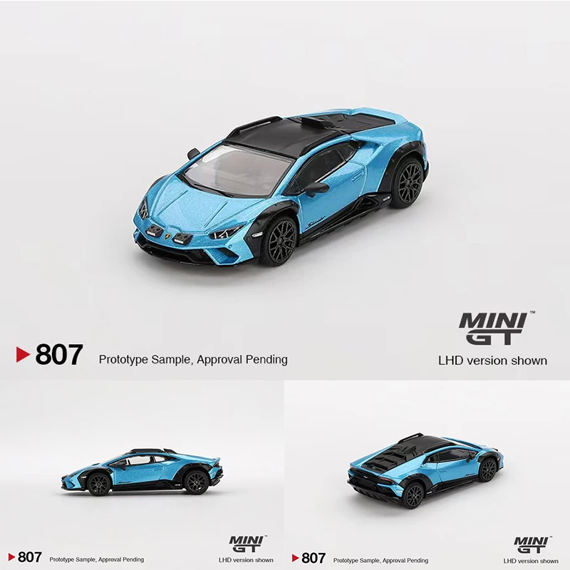 PreSale MINIGT 807 1:64 Huracan Sterrato Blu Aegir Diecast Car Model Collection Toys