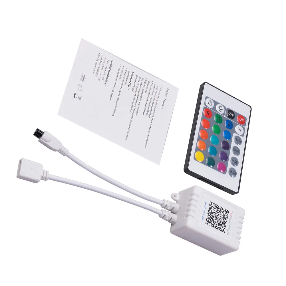 Control Remoto para Tira de Luces LED RGB, Receptor Inalámbrico, Control Móvil, Brillo Ajustable, Tira de Luz LED con Gradiente