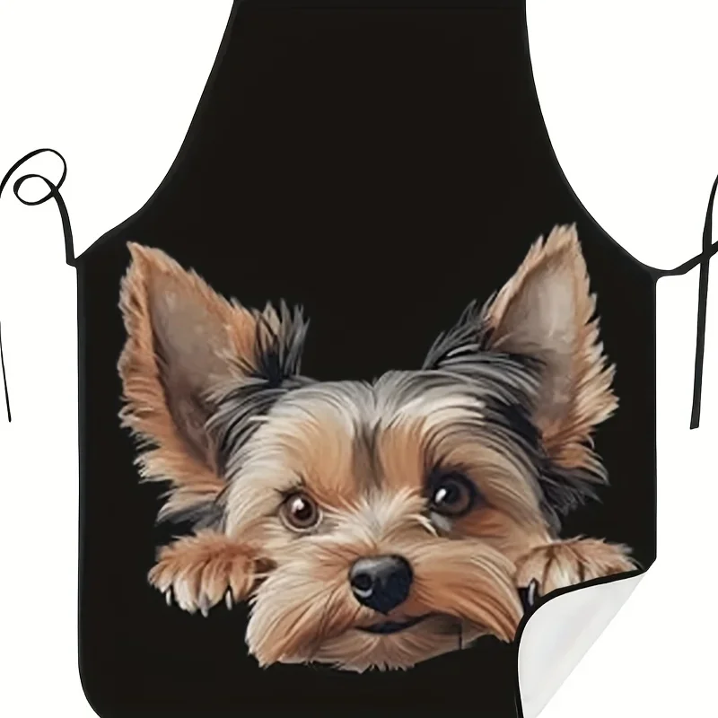 Yorkshire Terrier Dog Apron Lightweight Polyester Kitchen Apron Cute Pet Design Novelty Apron
