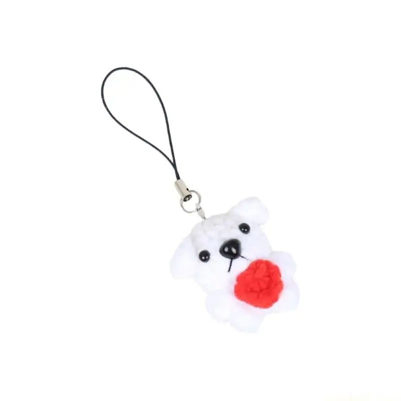 Dog Keychain Charm with Knit Texture Design for Bag Styling & Daily Zipper Use