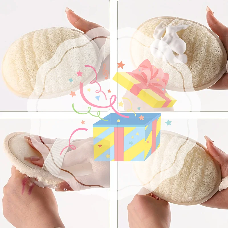 

Natural Loofah Body Scrubber Bath Exfoliating Sponge Soft Shower Brush Cleaner Pad Exfoliator Shower Puff Body Skin Care Tool