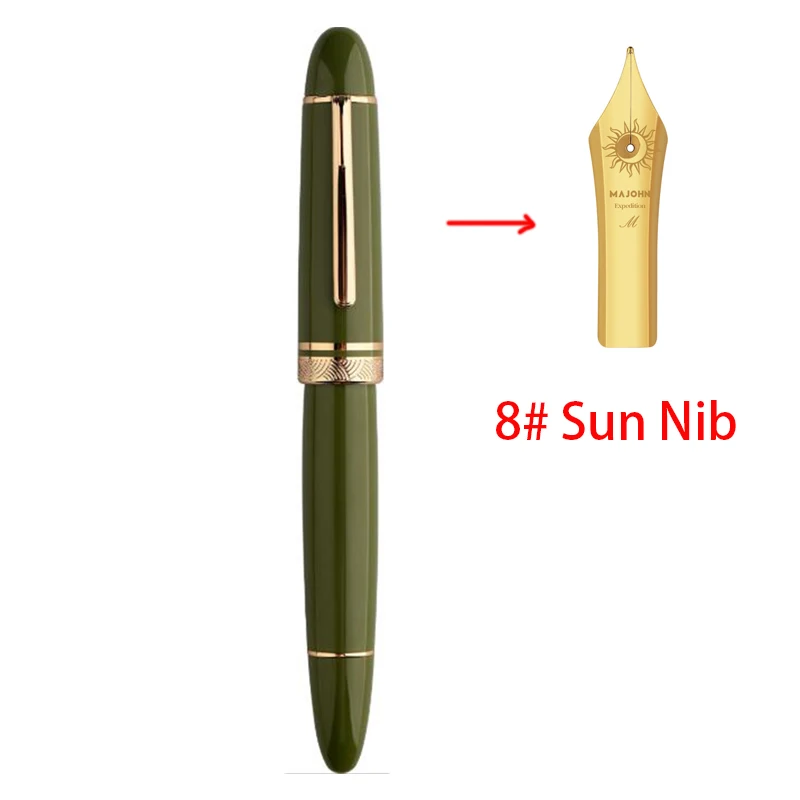 MAJOHN P140 Transparant Acryl Zuiger Vulpen Bock NO.8 F/M Penpunt Grote Inktcapaciteit Luxe Demonstrator Pen voor Schrijven - afbeelding 1