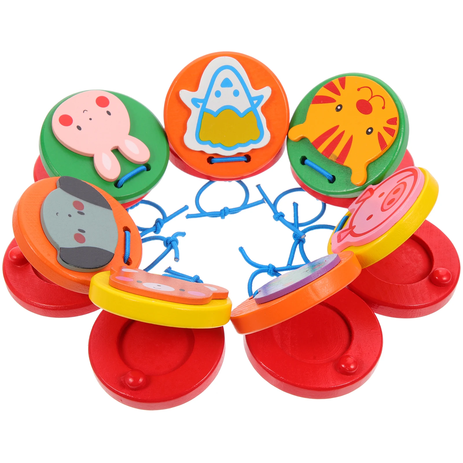 

7 Pcs Animal Castanets Kid Musical Instrument Kids Toys Baby Toddler Wood Children's Instruments
