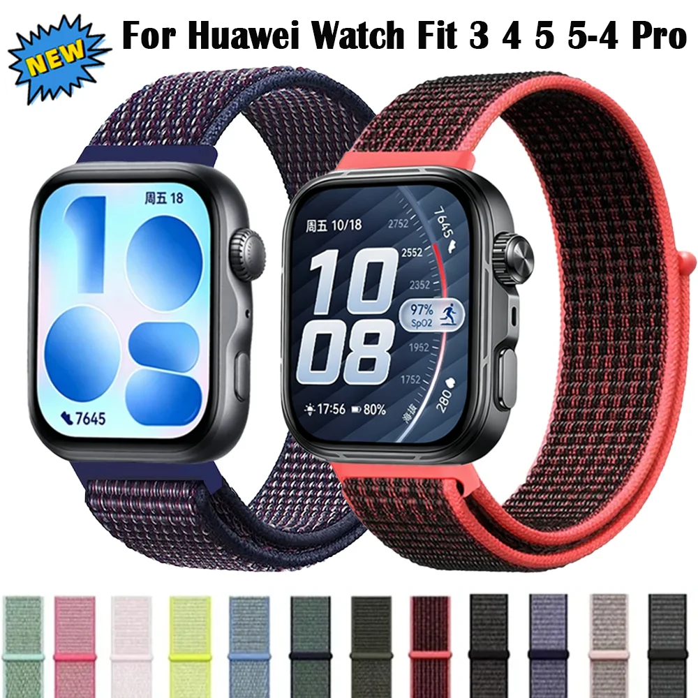 Offizielles Nylon-Schlaufenarmband für Huawei Watch Fit 5 4 3 Sport Atmungsaktives Komfortables Armband Huawei Watch Fit 5 Pro Fit 4 Pro Band