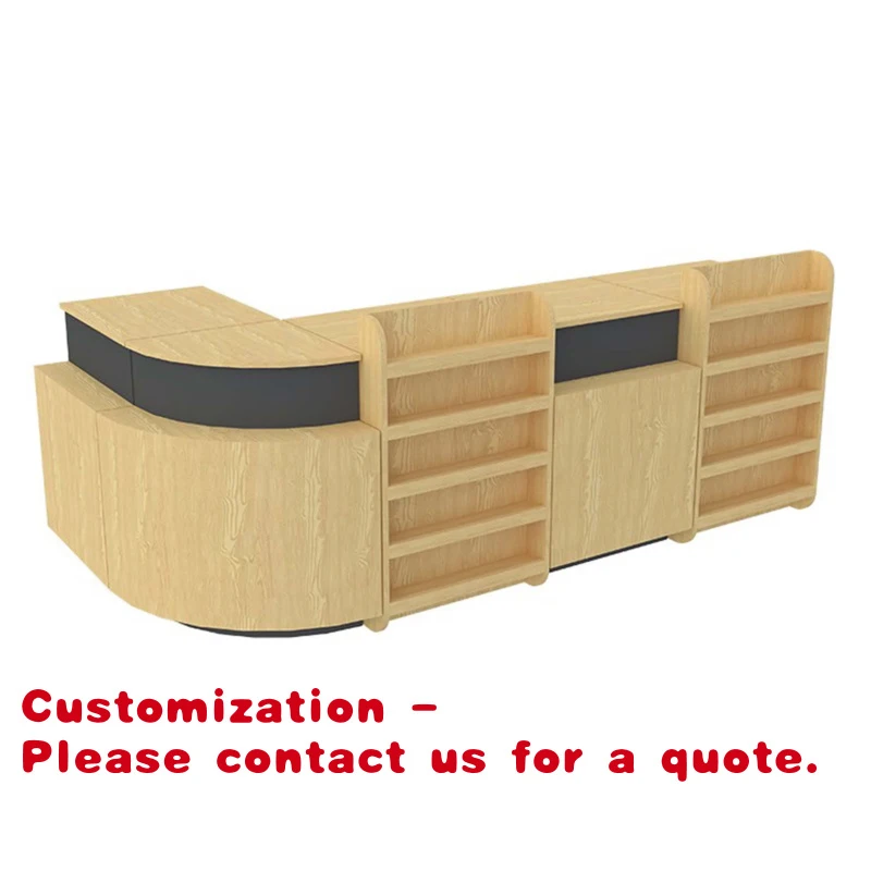

Customize.Convenience Store Cashier Desk Small Shop Counter Table Wooden Retail Store Supermarket Checkout Counter