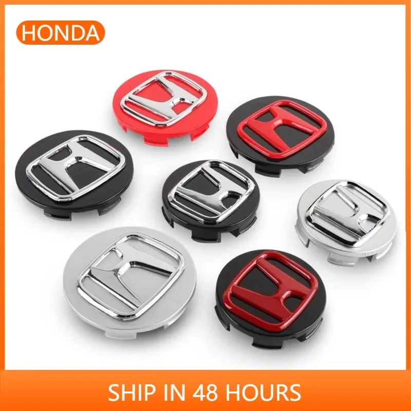 4 piezas de tapas de buje de rueda con emblema de 56/60/58/69MM para Honda Odyssey, Spirior, CR-V, Civic, HR-V, City, Accord, Fit, Pilot