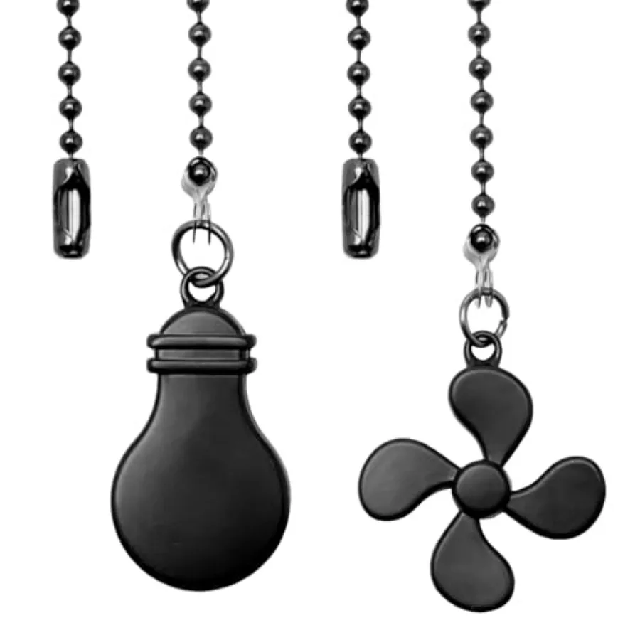 

2 Pcs Ceiling Fan Pull Chain Extender, 12 Inch Ceiling Fan Chain Pulls, Fan Pull Chain Extension with Fan and Bulb Ornaments, P