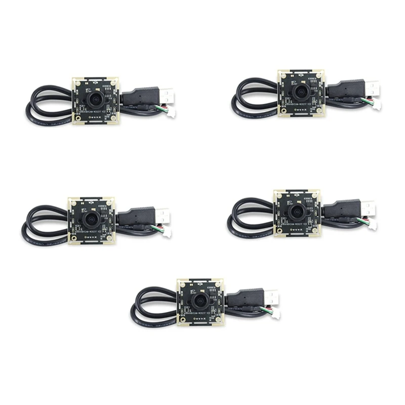 B37B-5Pcs OV9732 1MP USB Camera Module, 100° FOV, 1280X720, Manual Focus, Supports QR & Face Recognition, For Multiple OS