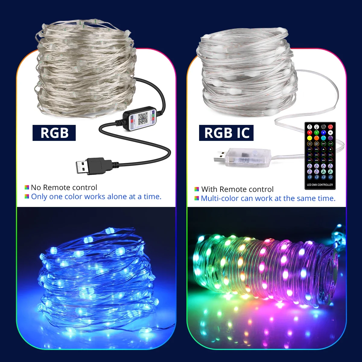 USB LED String Light Smart Garland Bluetooth Control RGB Lamp Waterproof Fairy Light  Outdoor Garden Wedding Christmas Decor