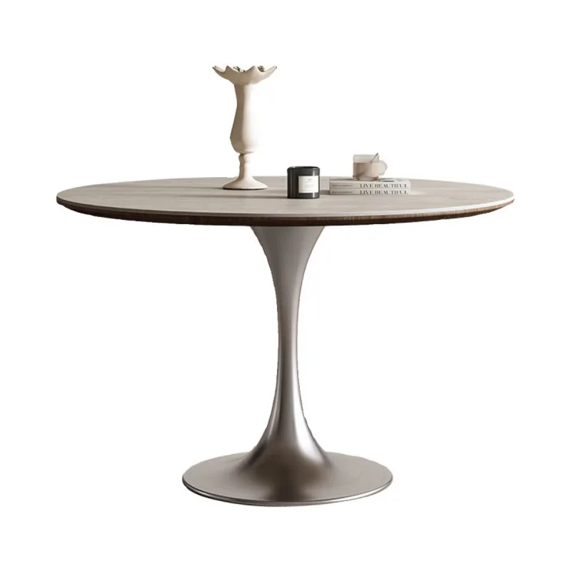 

Travertine rock slab round table household round dining table small apartment medium and ancient style round dining table