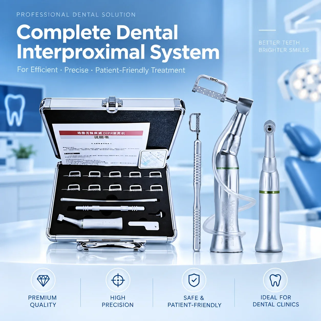 4:1 Dental IPR Handpiece, Orthodontic Enamel Reduction Instrument, Interproximal Stripping Contra Angle Tool