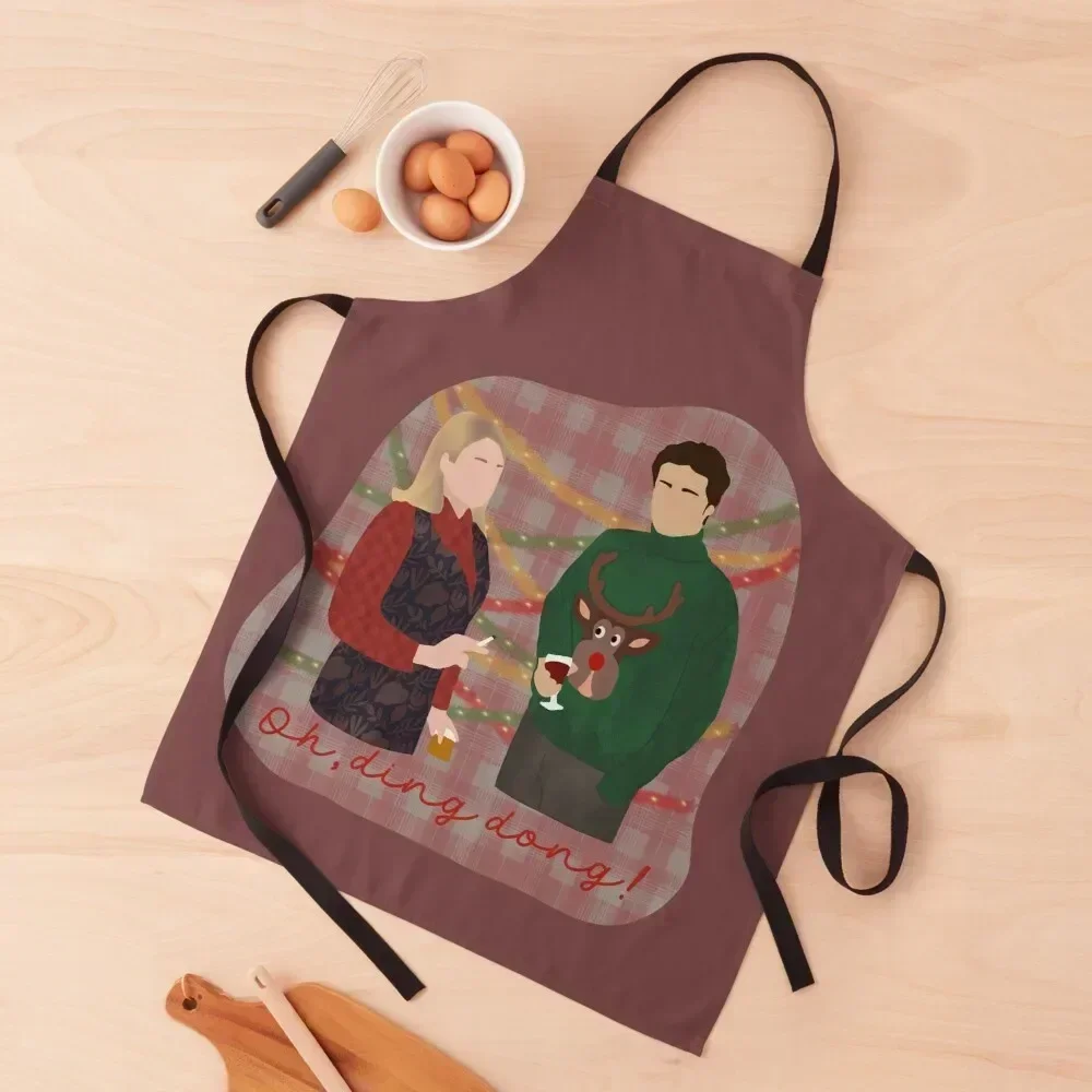 

Bridget Jones and Mr Darcy Christmas Jumper Apron Cute Kitchen Accessories For Men Funny Apron