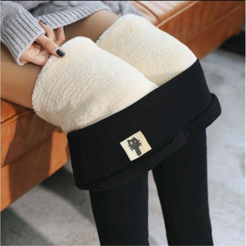 

Winter Sherpa Fleece Lined Leggings for Women, High Waist Stretchy Thick Cashmere Leggings Plush Warm Thermal Pants