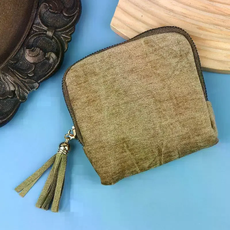 

Exquisite Jewelry Storage Bag With Tassel Pendant Ring Zipper Jewelry Bag Large Capacity Travel Crystal Bracelet Storage Pouch