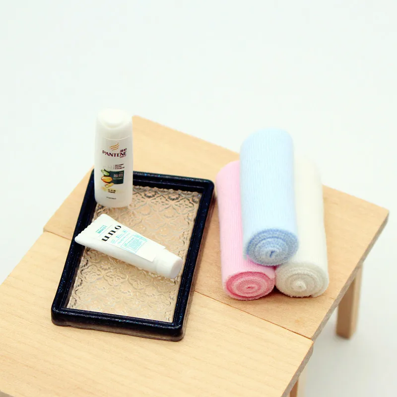 1 مجموعة مصغرة دمية اكسسوارات أدوات الزينة الصغيرة المطهر منشفة نموذج المشهد الدعائم ل Blyth OB11 دمية الحمام ديكور اللعب