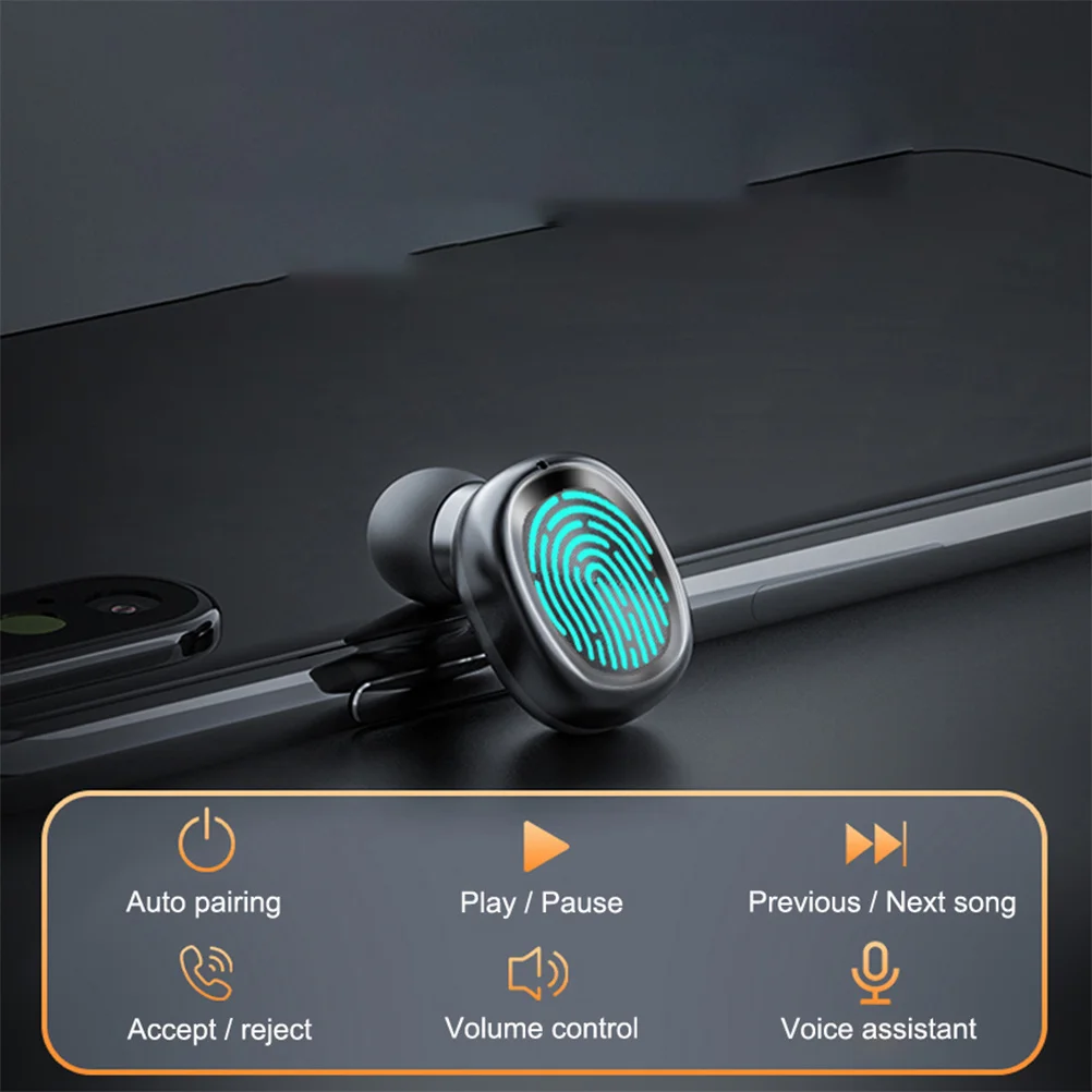 

Wireless Earbuds Headphones Black With Charging Case Led Display Graphene Diaphragm Touch Control Stereo Sound