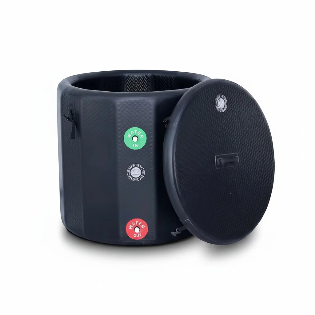 

Portable Ice Bath Tub, PVC 60 Gallon/227L Drop Stitch Cold Plunge, with Insulated Lid, Outdoor Fitness Sports Recovery