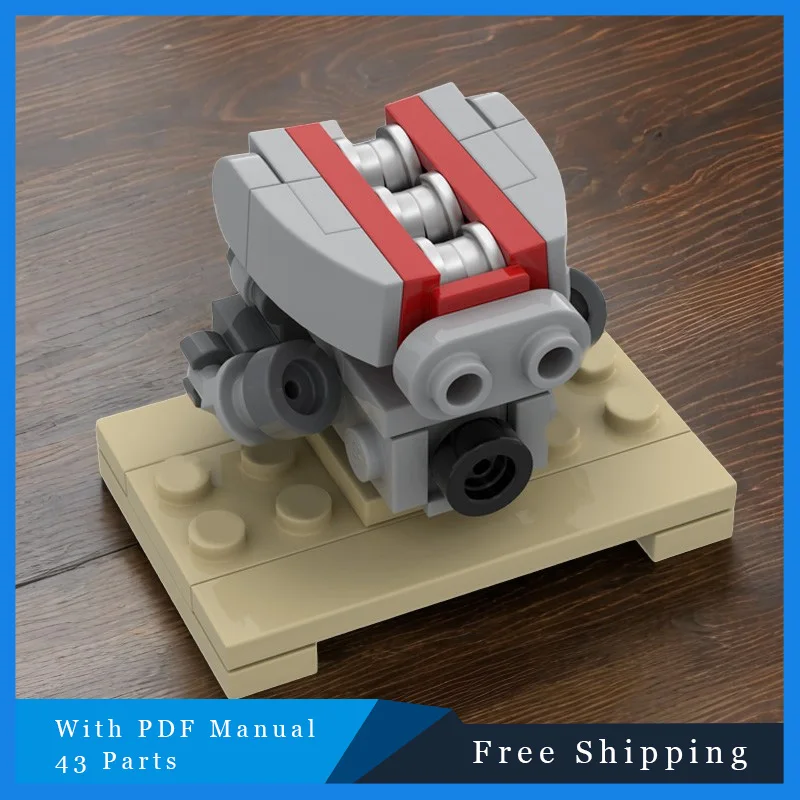43 PCS MOC Creative Mini Engine Building Blocks Bricks Model Educational DIY Assembly Toys For Children Boys Birthday Gifts Set